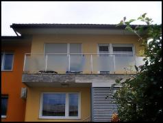 DOMINOX: Inoks balkonska ograja: Polnilo iz kaljenega jedkanega stekla  