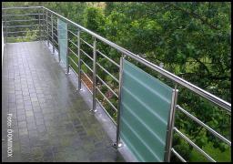 DOMINOX: Balkonska ograja: Inox: Kaljeno steklo  