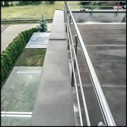 DOMINOX Inoks ograja za teraso in stekleni nadstrešek on kovinsk obroba balkona: 
