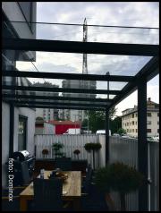 DOMINOX: Inox nadstrešek antracit barve s kaljenim prozornim steklom