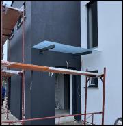 DOMINOX: Steklena ograja z dvojnim varnostnim steklom in nadstresek 