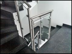 DOMINOX Moderna inox stopniščna ograja s steklenim polnilom 