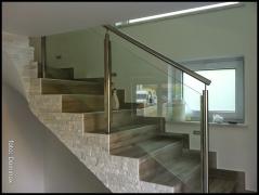 DOMINOX Inoks ograja za stopnice s steklenim polnilom