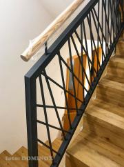 DOMINOX: inox stopniščna ograja z lesenim ročajem