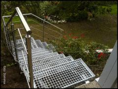 Dominox: Inox ograje reetke in nadstreki (Slika Vrtne stopnice z inoks ograjo